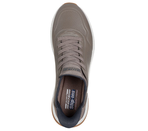 Pantofi sport, barbati, SKECHERS BOBS SQUAD 4 - DIRECT STEP 118424-TPE bej, piele ecologica